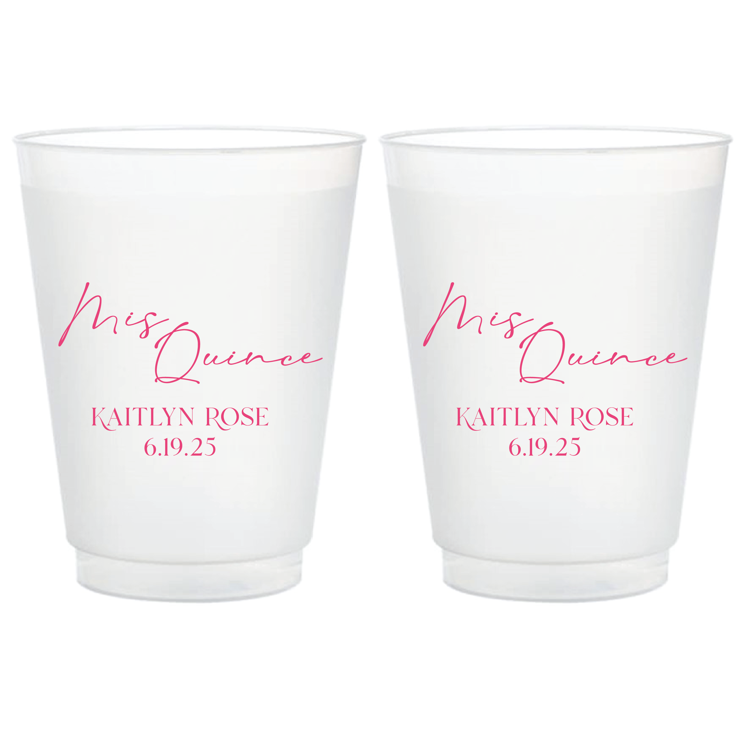 Mis Quince Magic Birthday Frosted Plastic Cups