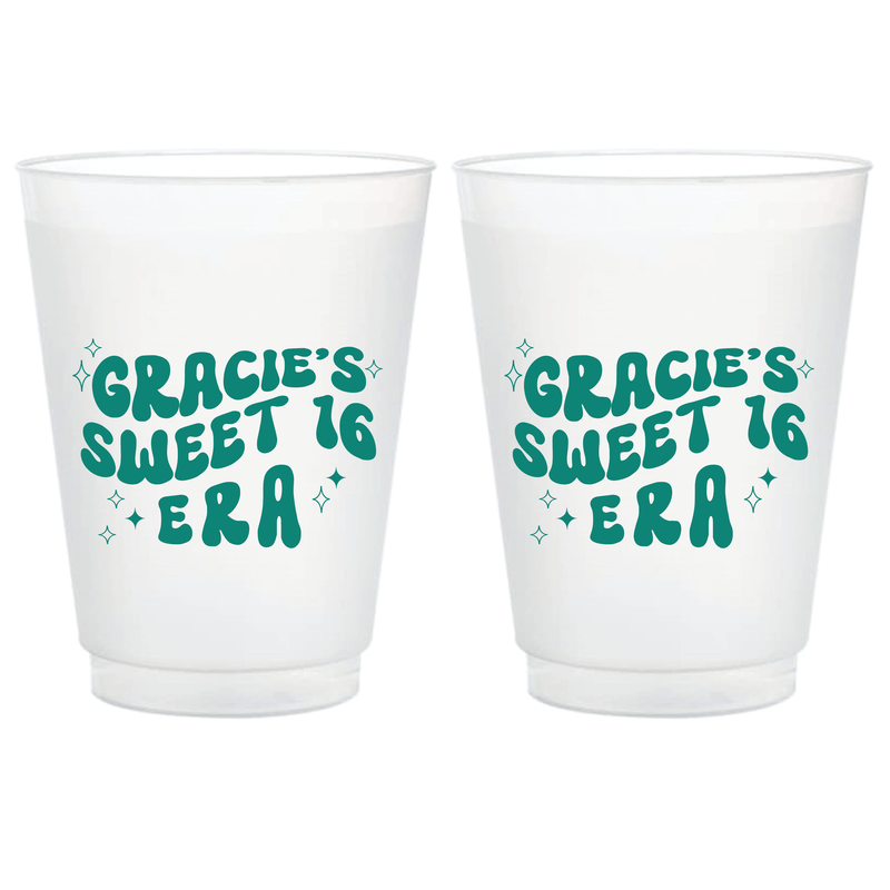 Sweet 16 Era Birthday Frosted Plastic Cups