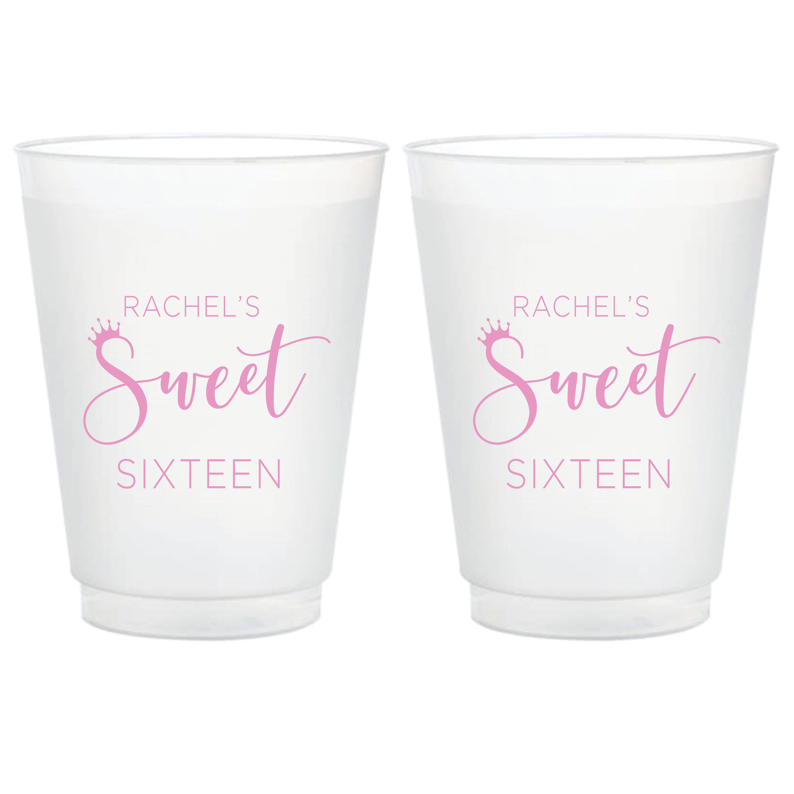 Royal Sweet Sixteen Birthday Frosted Plastic Cups