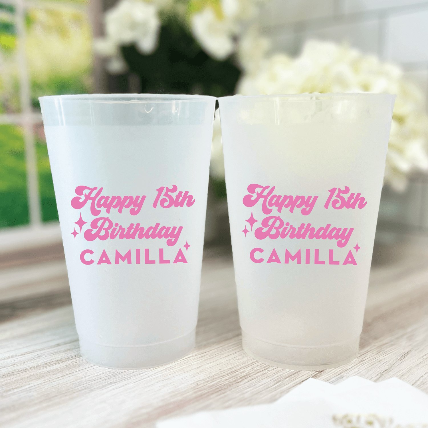 Retro Teen Birthday Bash Frosted Shatterproof Cups