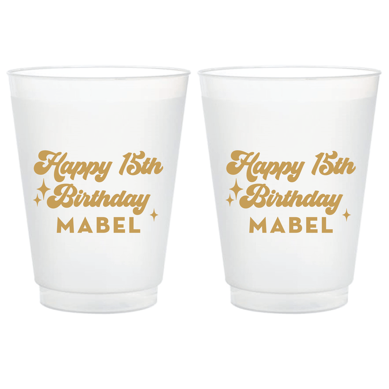 Retro Teen Birthday Bash Frosted Shatterproof Cups