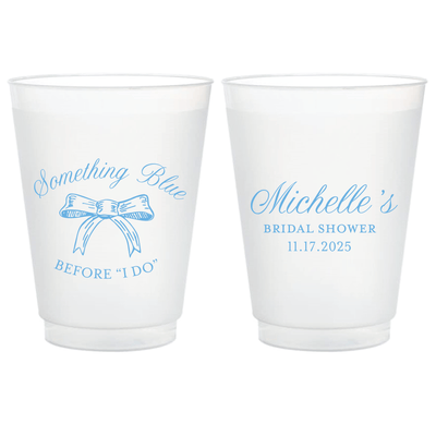 Something Blue Bridal Shower Frosted Plastic Cups