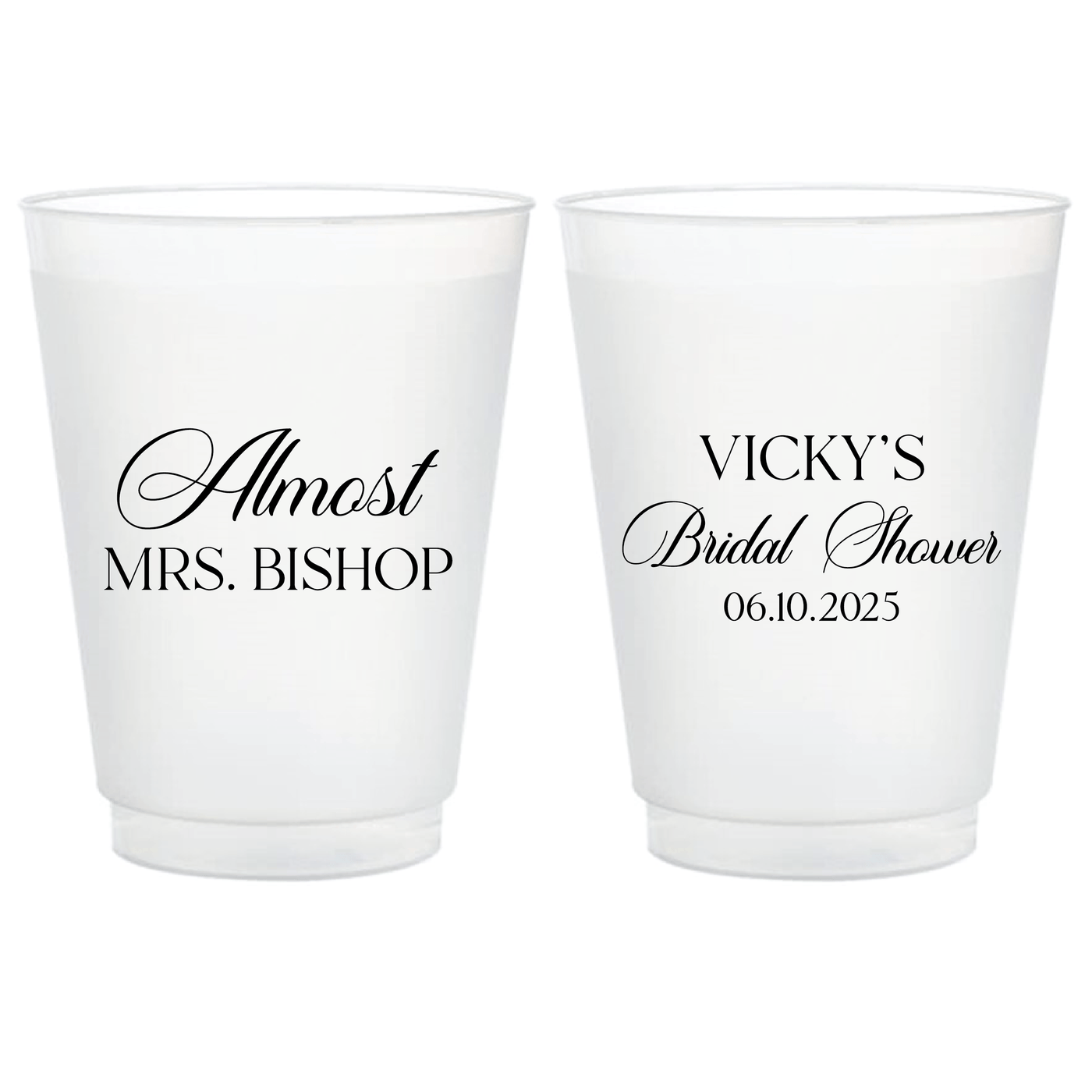 Elegant Almost Mrs Bridal Shower Frosted Plastic Cups