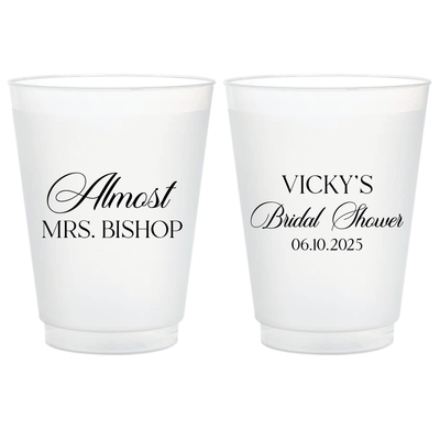 Elegant Almost Mrs Bridal Shower Frosted Plastic Cups