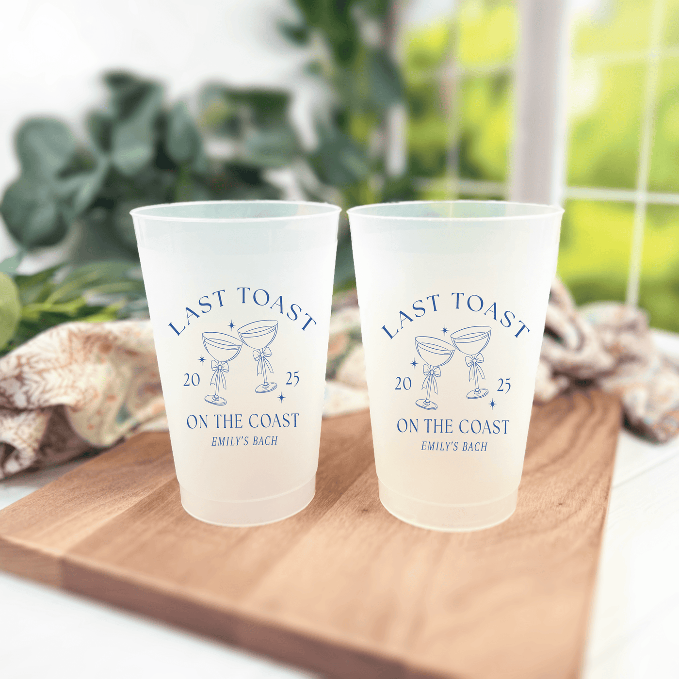 Last Toast On The Coast Bachelorette Frosted Plastic Cups - Cup - Frosted