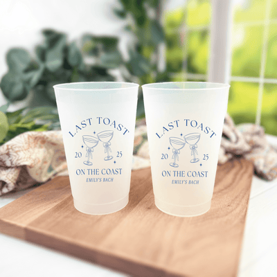 Last Toast On The Coast Bachelorette Frosted Plastic Cups - Cup - Frosted