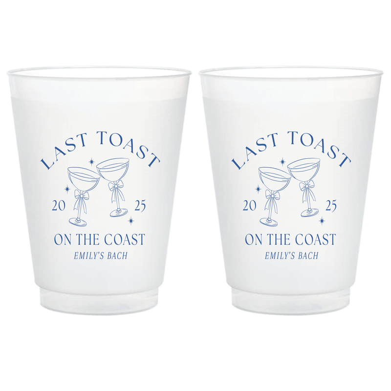 Last Toast On The Coast Bachelorette Frosted Plastic Cups - Cup - Frosted