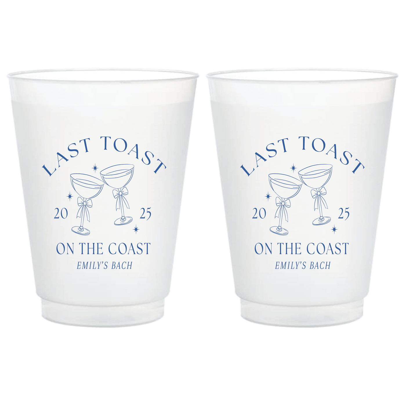 Last Toast On The Coast Bachelorette Frosted Plastic Cups - Cup - Frosted