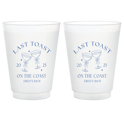 Last Toast On The Coast Bachelorette Frosted Plastic Cups - Cup - Frosted