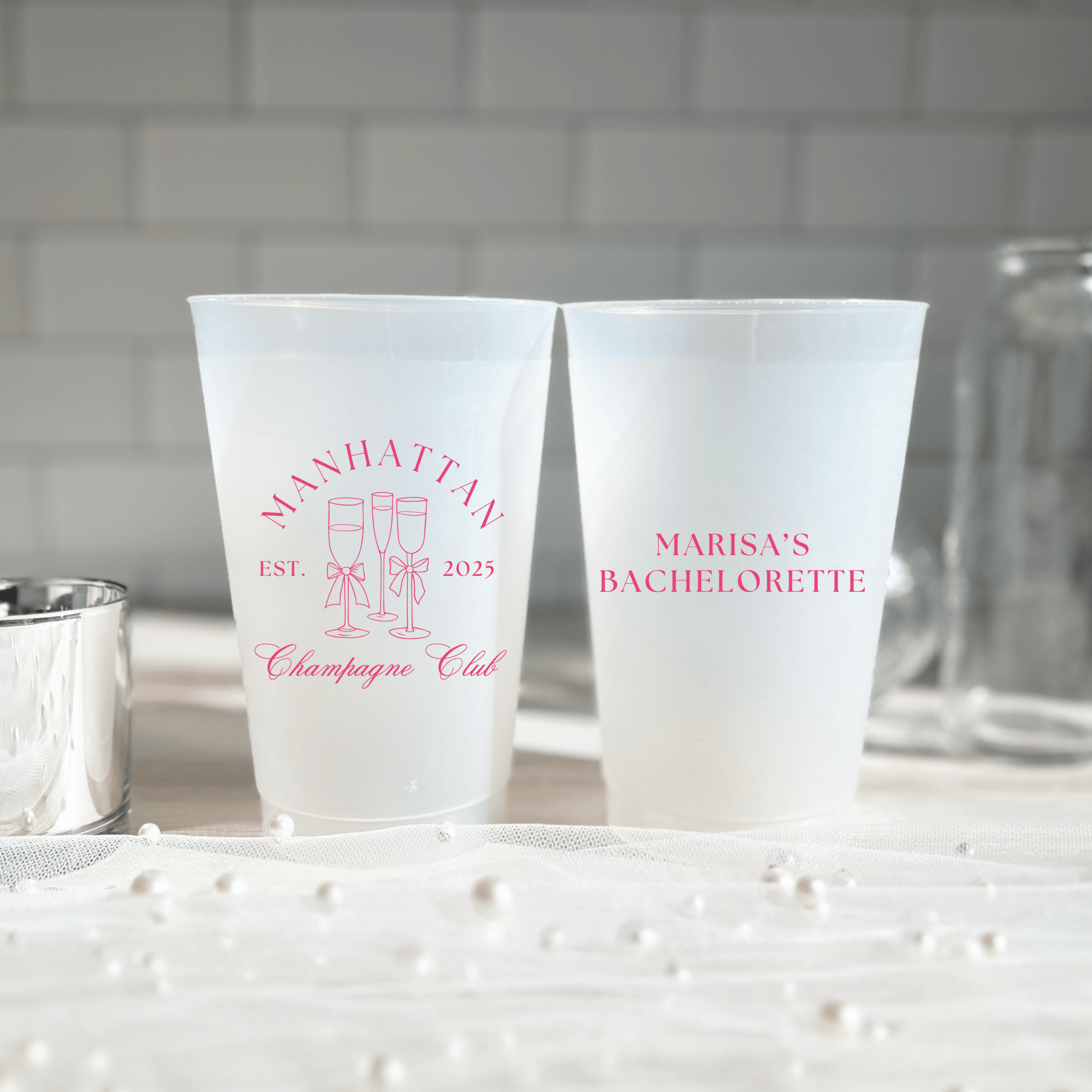 Champagne Club Bachelorette Frosted Plastic Cups - Cup - Frosted