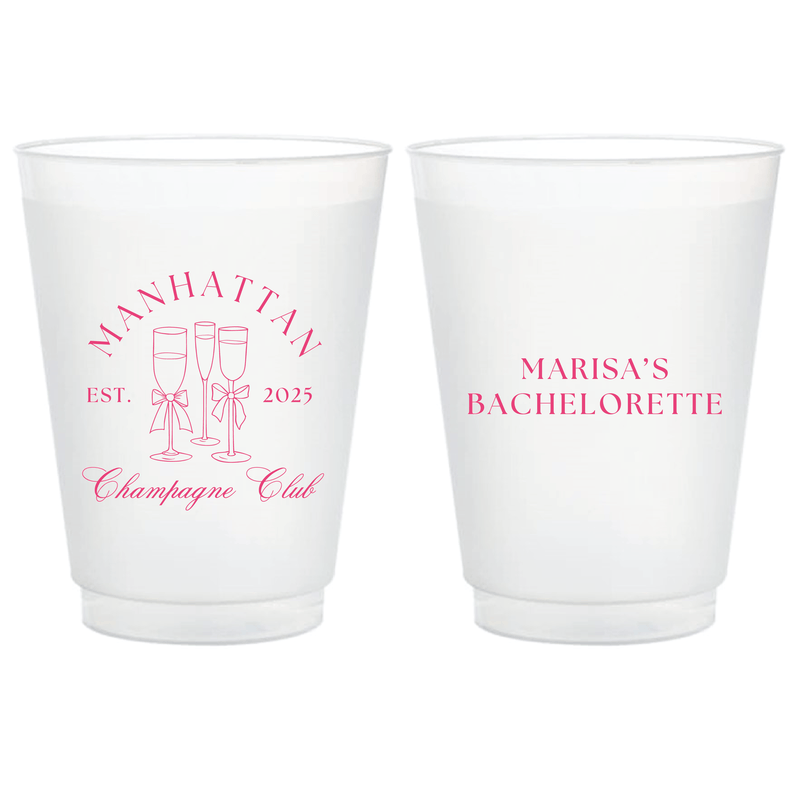 Champagne Club Bachelorette Frosted Plastic Cups - Cup - Frosted