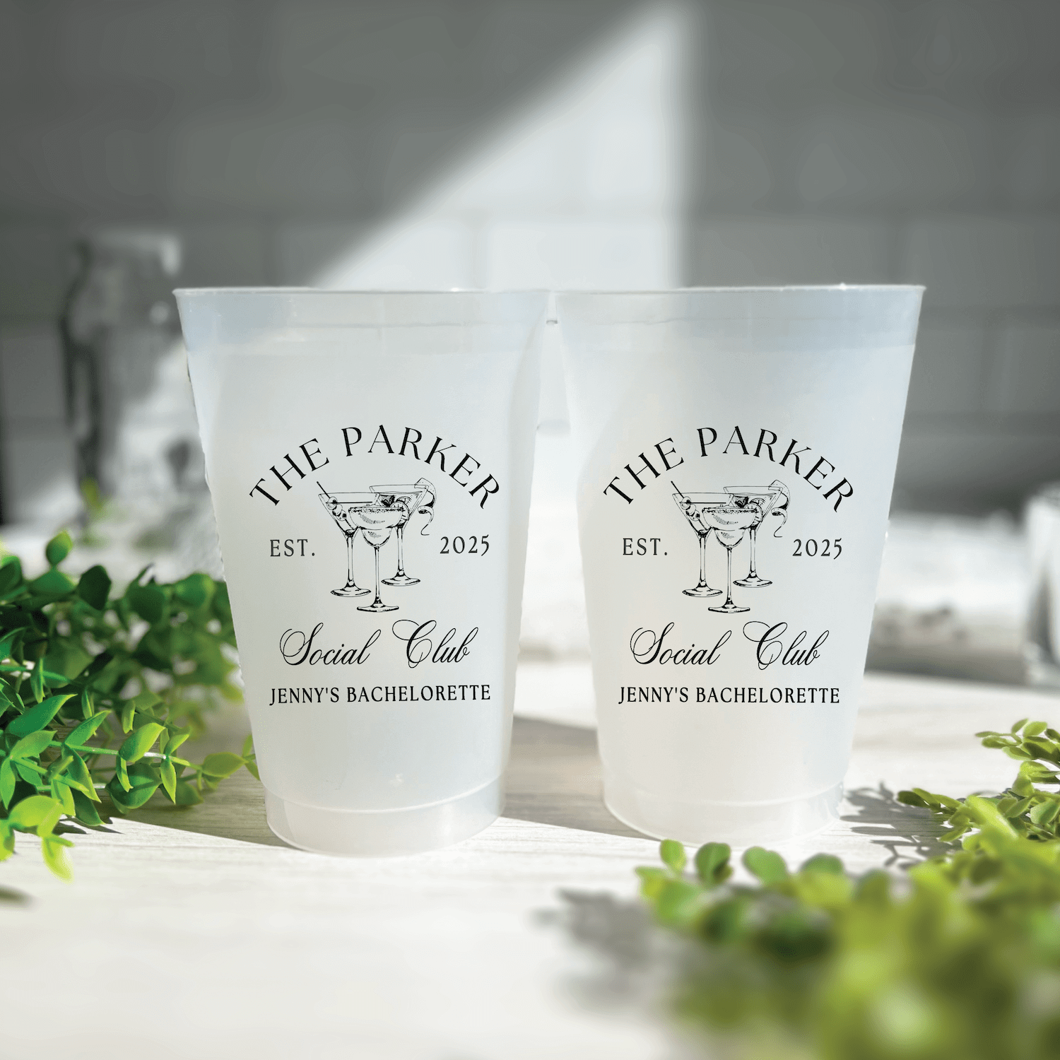 Personalized Social Club Bachelorette Frosted Plastic Cups - Cup - Frosted