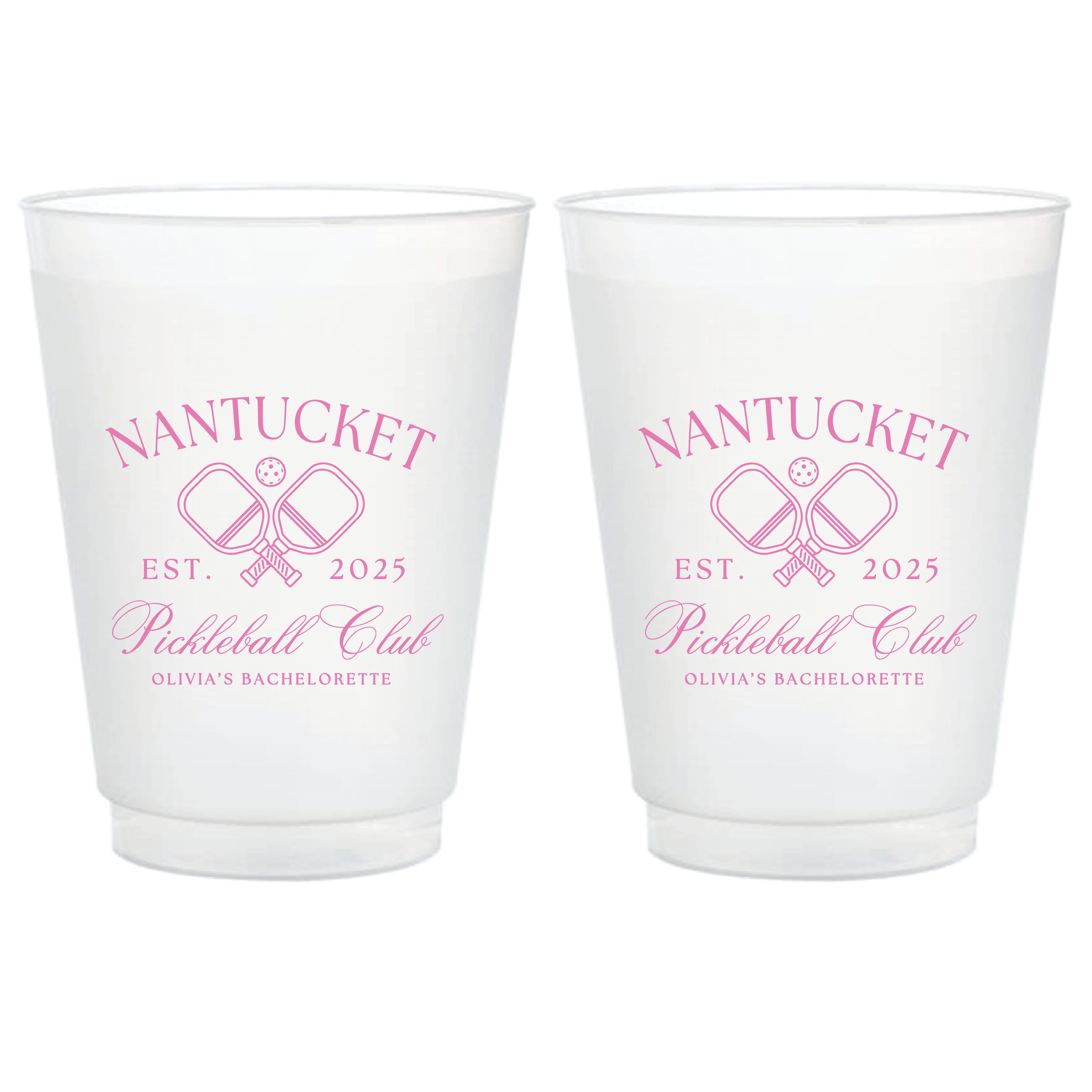 Pickleball Club Bachelorette Frosted Plastic Cups - Cup - Frosted