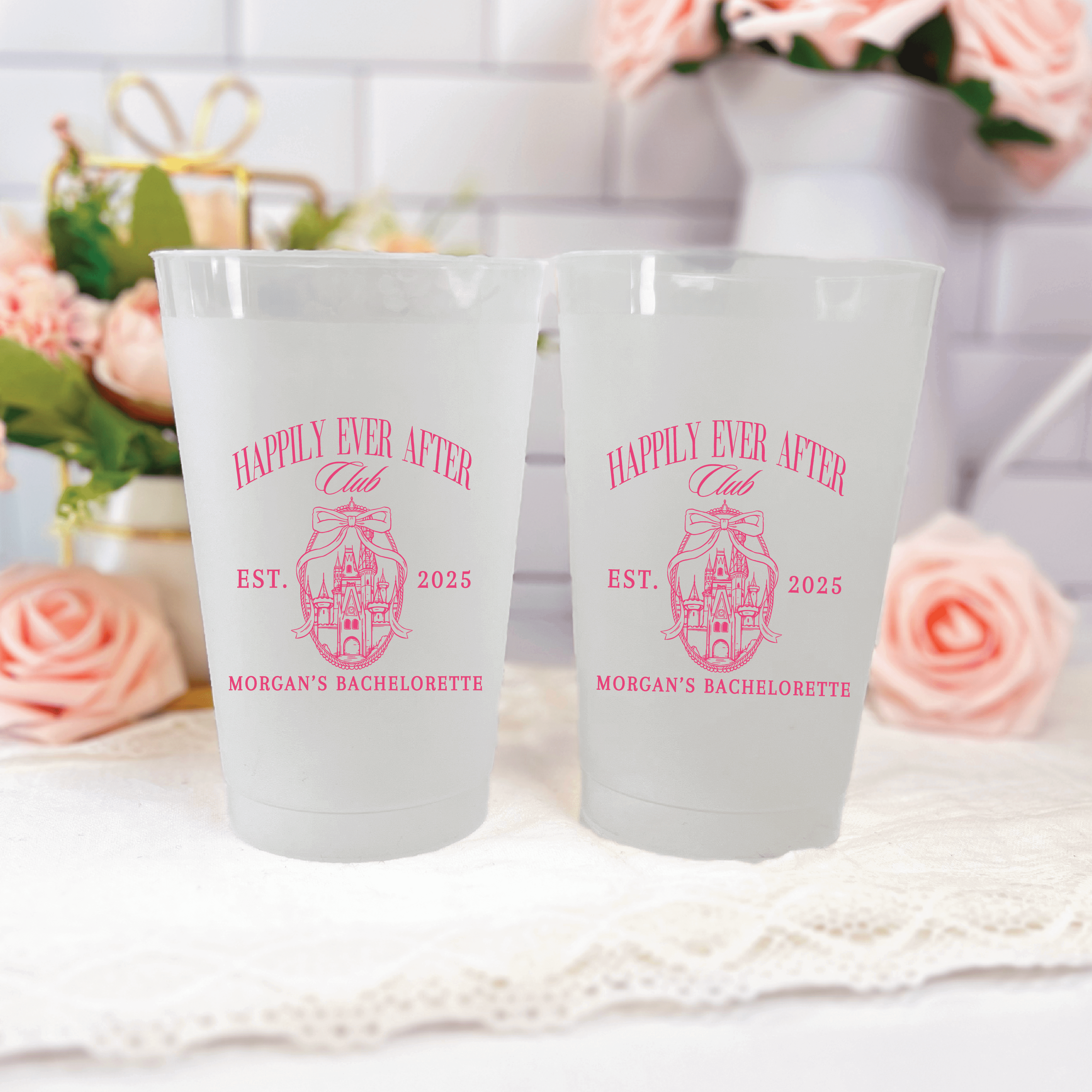 Happily Ever After Club Bachelorette Frosted Plastic Cups - Cup - Frosted