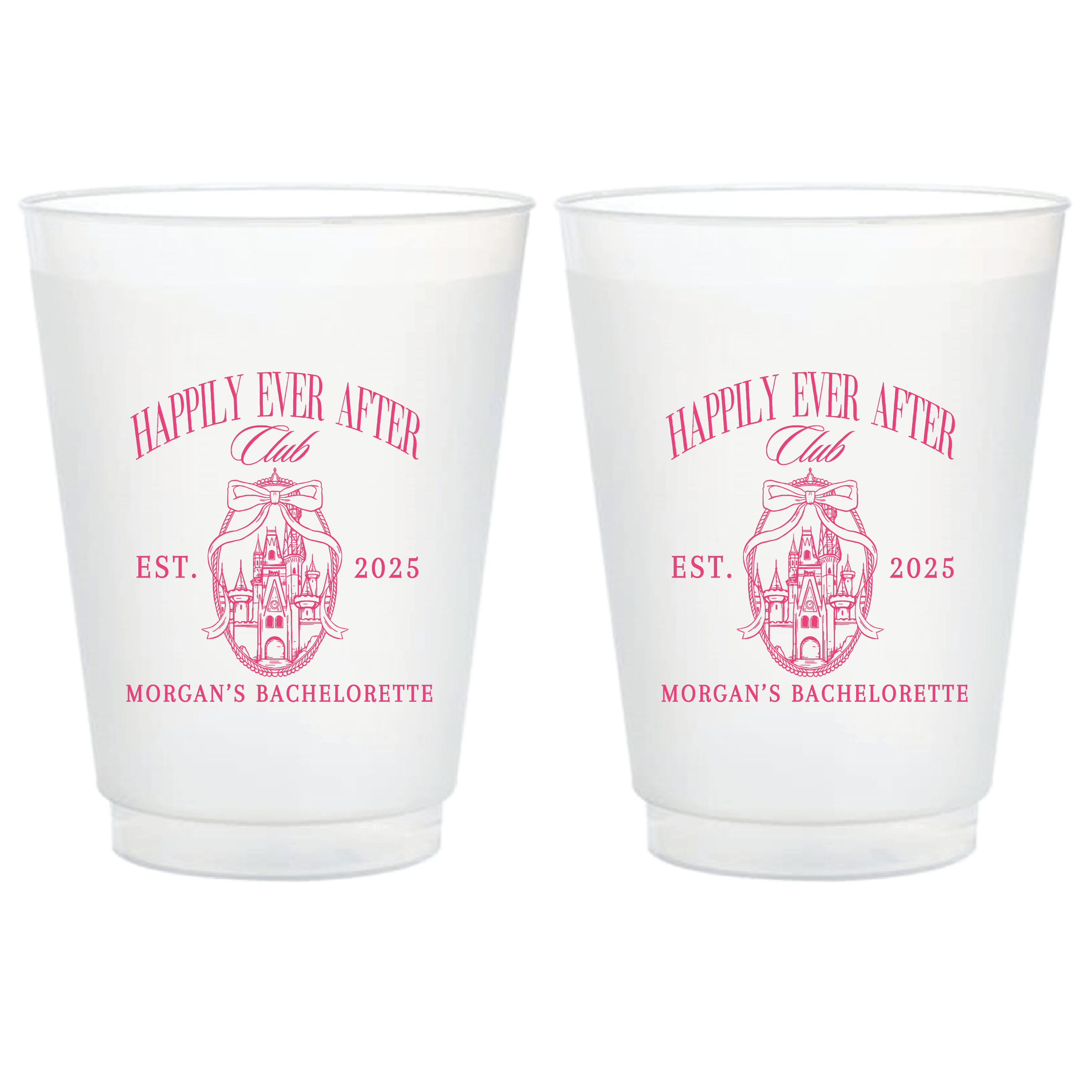 Happily Ever After Club Bachelorette Frosted Plastic Cups - Cup - Frosted