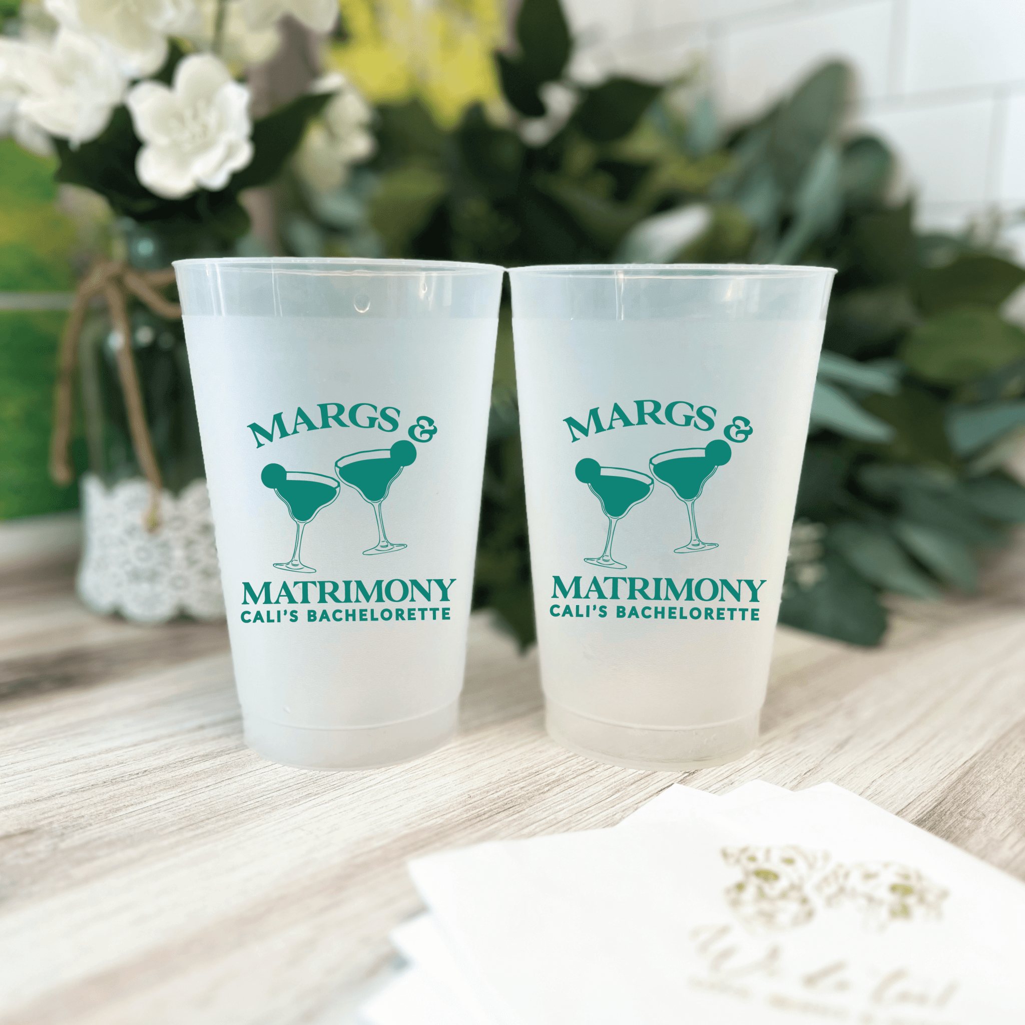 Margs & Matrimony Bachelorette Frosted Plastic Cups - Cup - Frosted