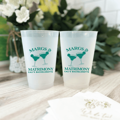 Margs & Matrimony Bachelorette Frosted Plastic Cups - Cup - Frosted