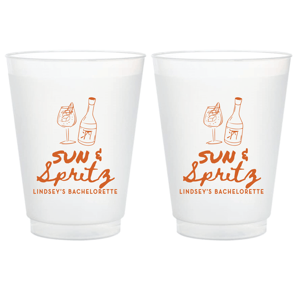 Sun and Spritz Bachelorette Frosted Plastic Cups - Cup - Frosted