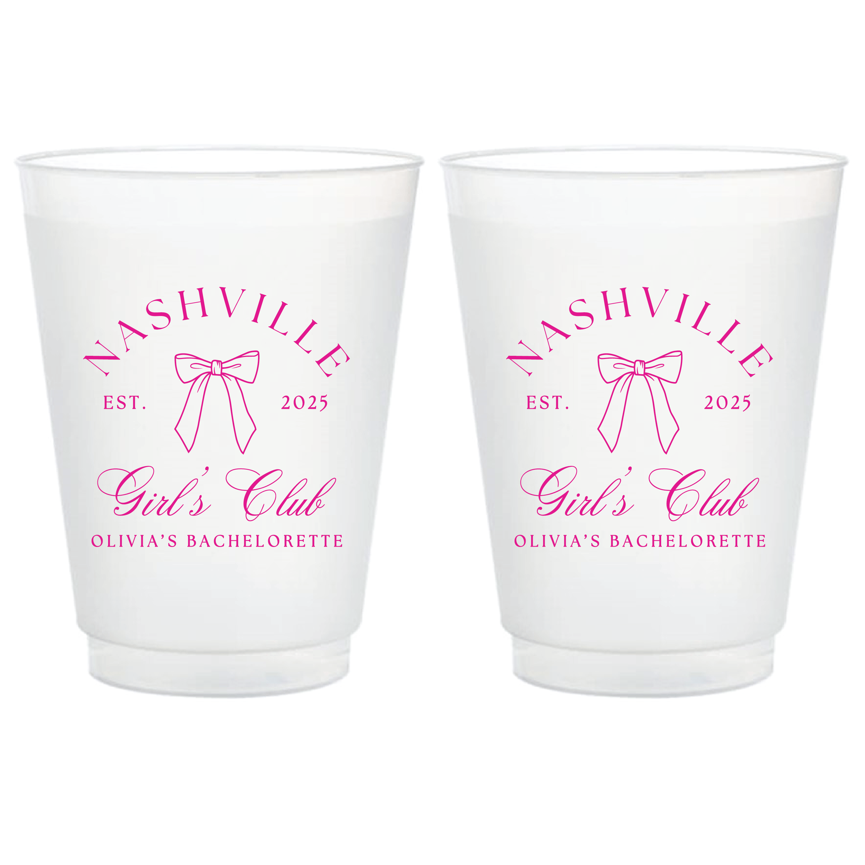 Girl's Club Bachelorette Frosted Plastic Cups - Cup - Frosted