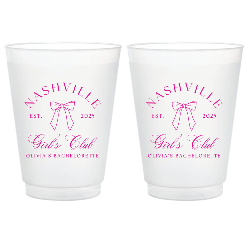 Girl's Club Bachelorette Frosted Plastic Cups - Cup - Frosted