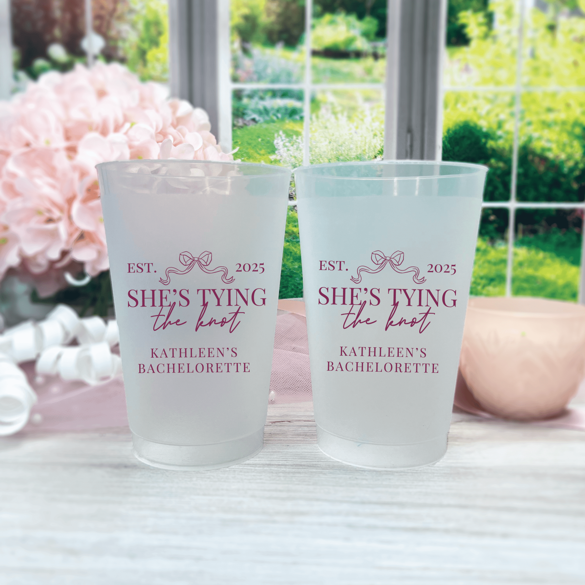 She's Tying The Knot Bachelorette Frosted Plastic Cups - Cup - Frosted