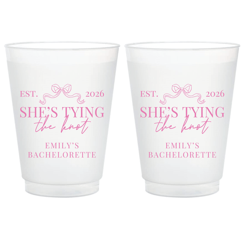She's Tying The Knot Bach Party Frosted Plastic Cups - Cup - Frosted