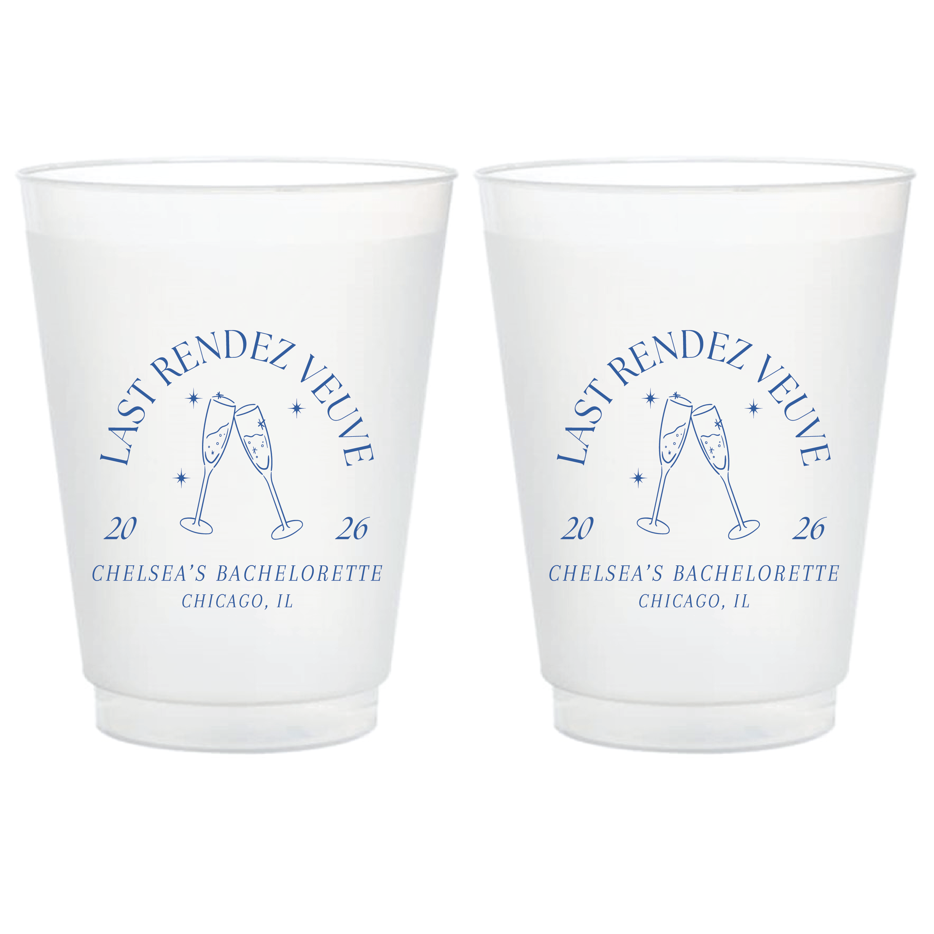 Last Rendez Veuve Bachelorette Frosted Plastic Cups - Cup - Frosted