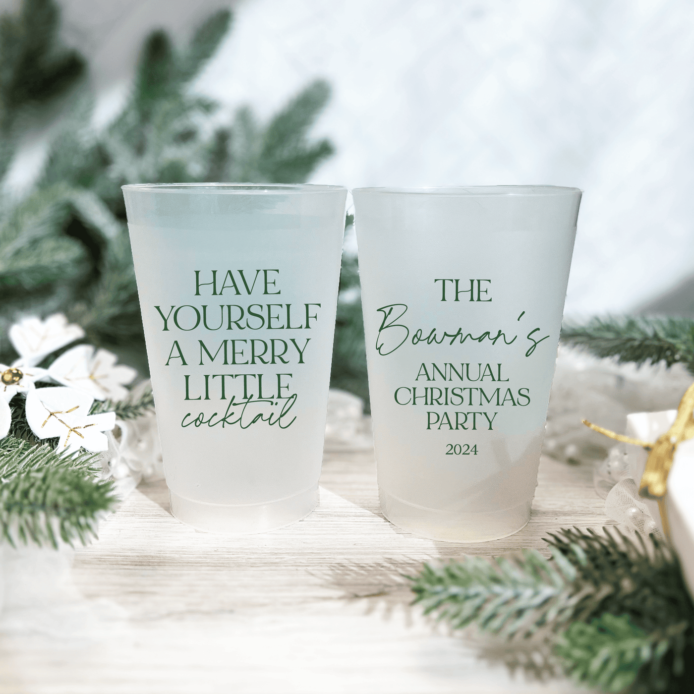 Have Yourself A Merry Little Cocktail Frosted Plastic Cups