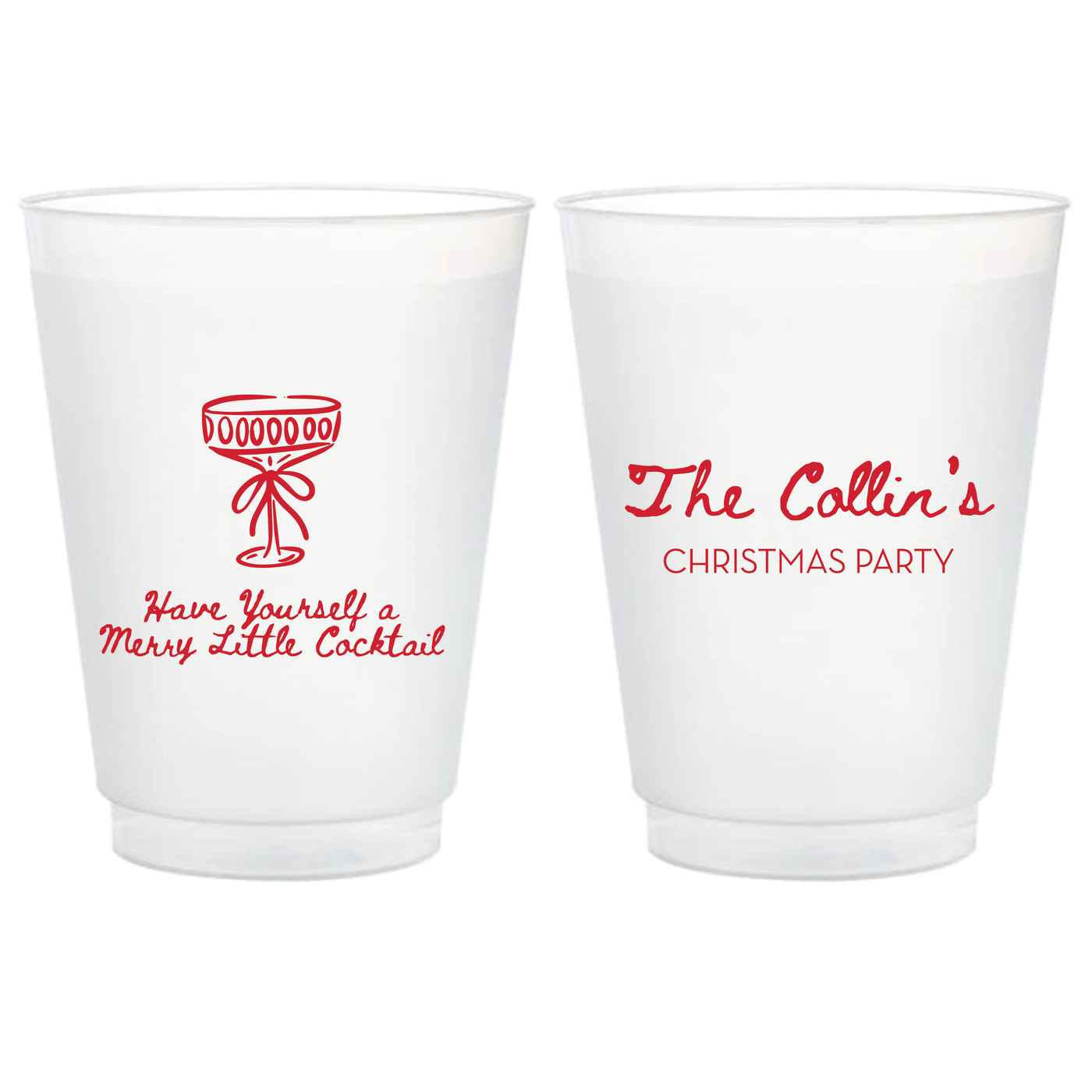 Have a Merry Little Cocktail Frosted Plastic Cups