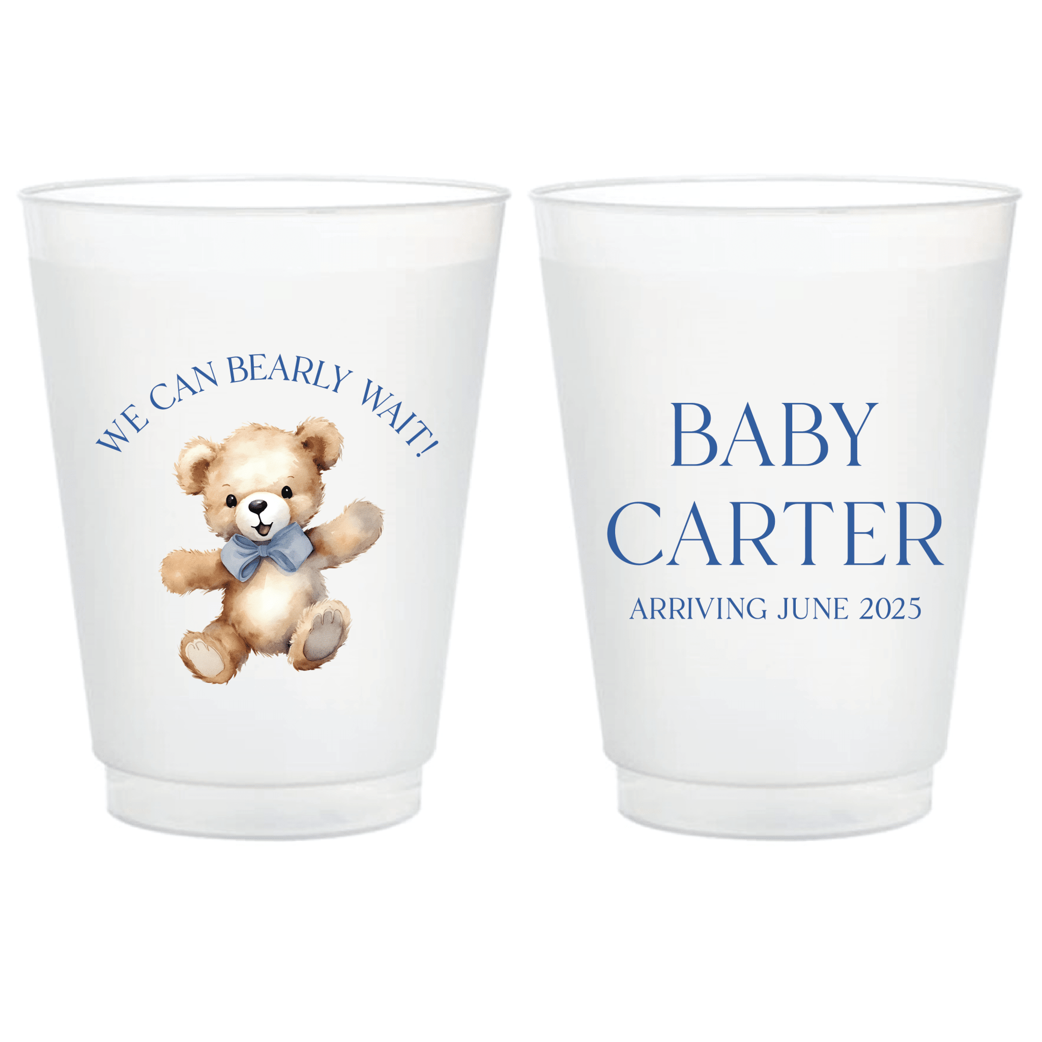 We Can Bearly Wait Full Color Frosted Plastic Cups - Cup - Frosted Full Color