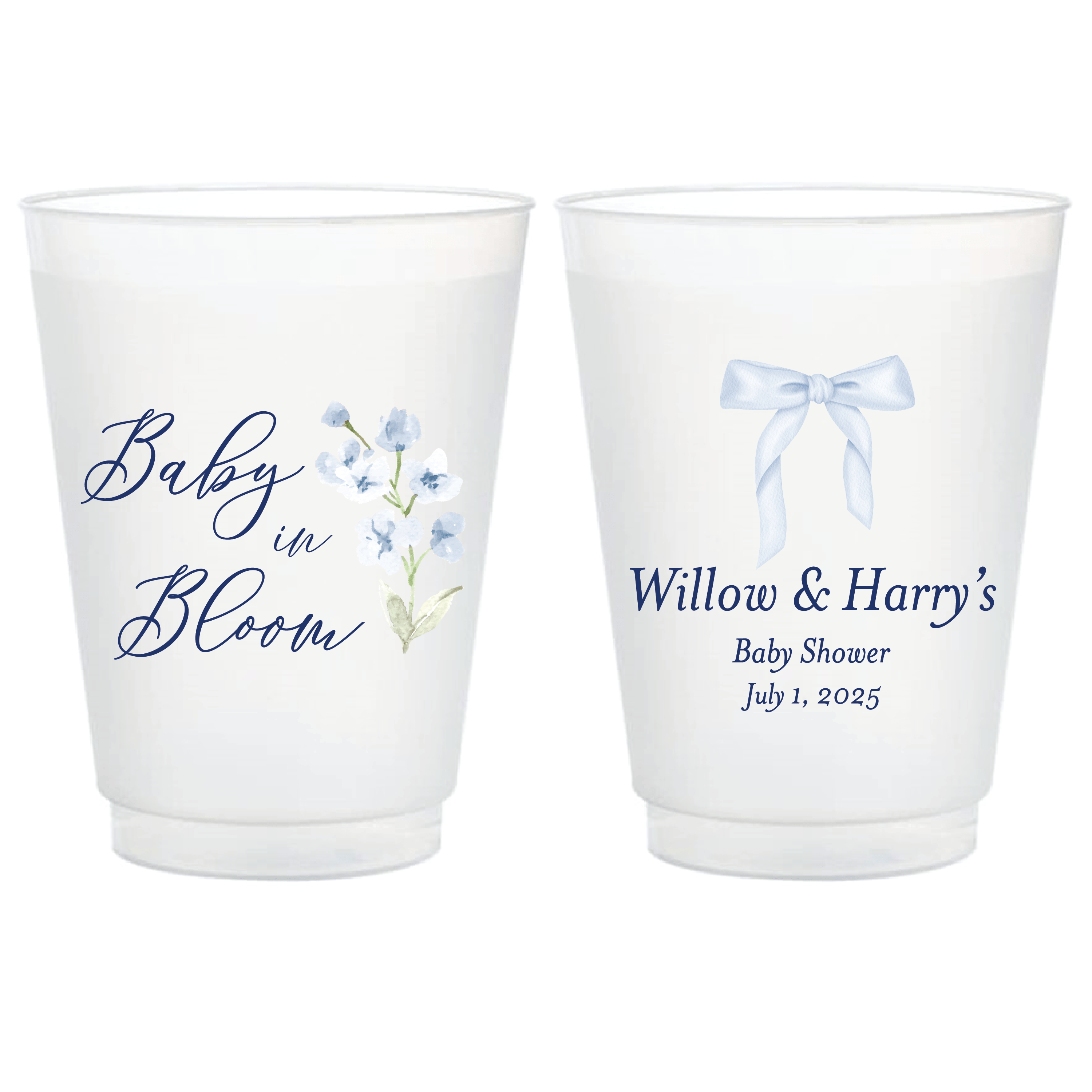 Baby In Bloom Full Color Frosted Plastic Cups - Cup - Frosted Full Color