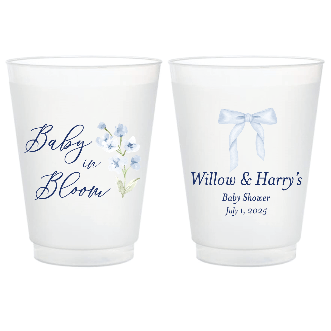 Baby In Bloom Full Color Frosted Plastic Cups