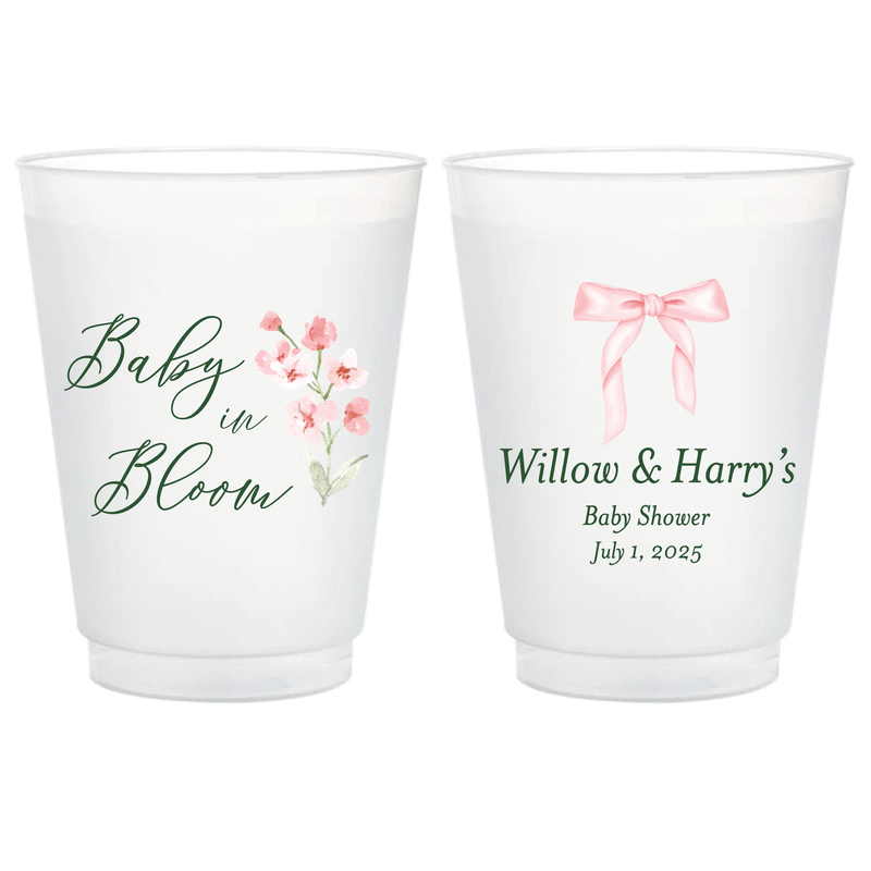 Baby In Bloom Custom Full Color Frosted Plastic Cups - Cup - Frosted Full Color