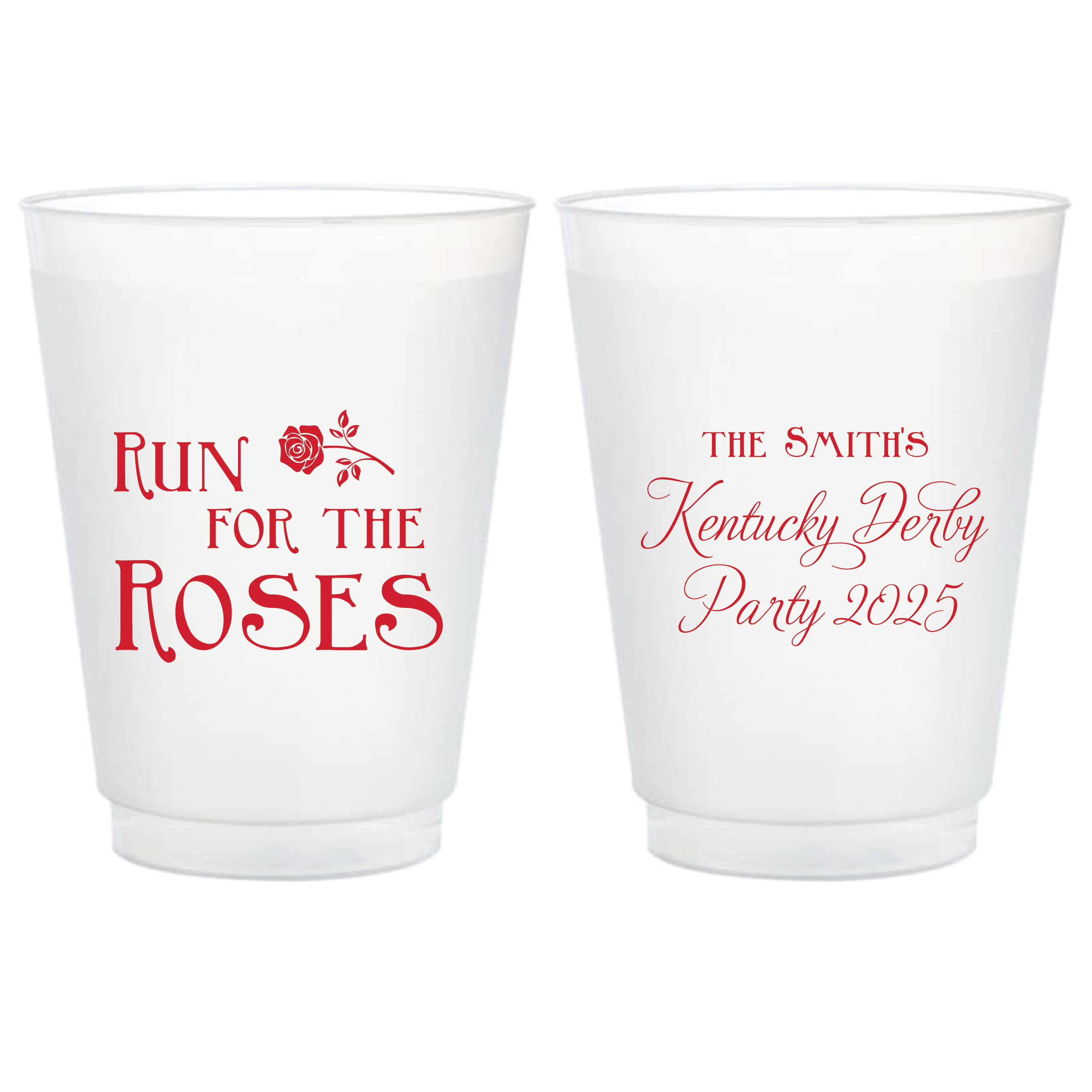 Run for the Roses Plastic Party Cups - Cup - Frosted