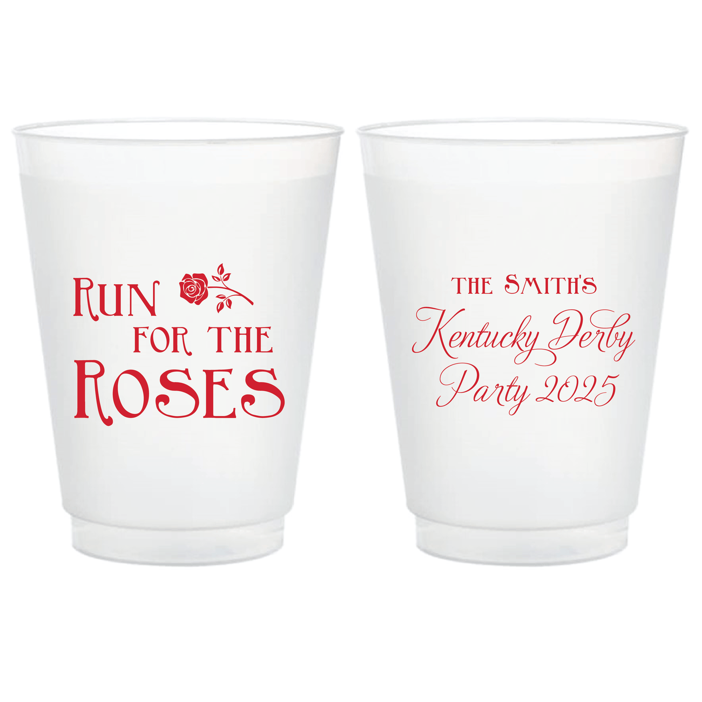Run for the Roses Plastic Party Cups - Cup - Frosted