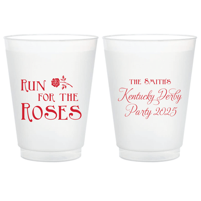 Run for the Roses Plastic Party Cups - Cup - Frosted