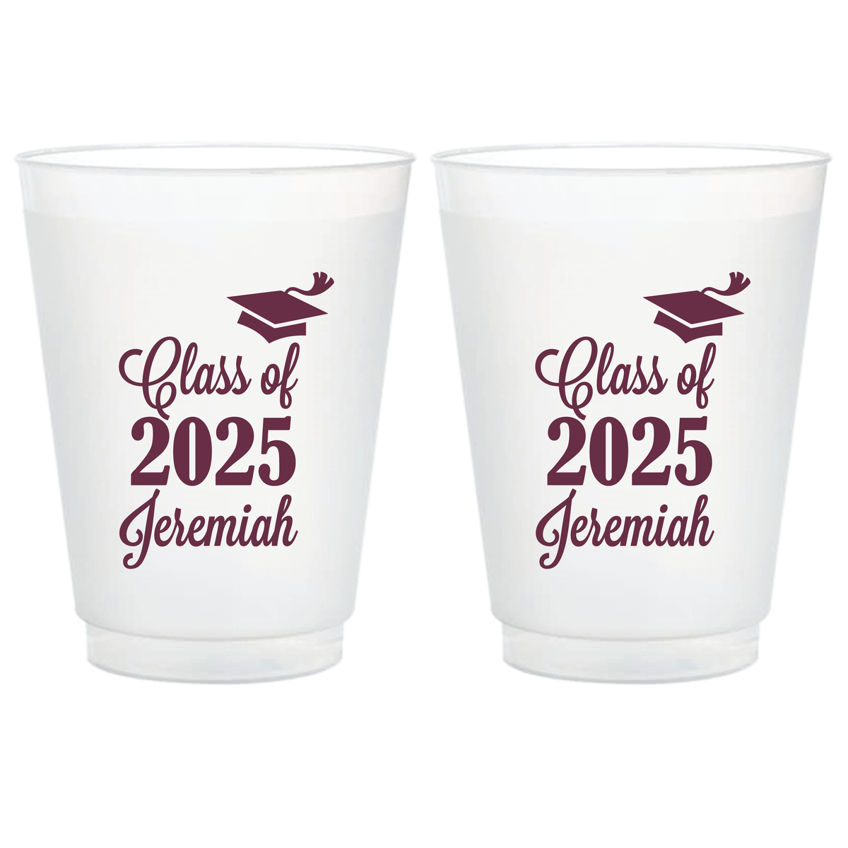 Personalized Graduation Cap Frosted Party Cups | Rubi & Lib
