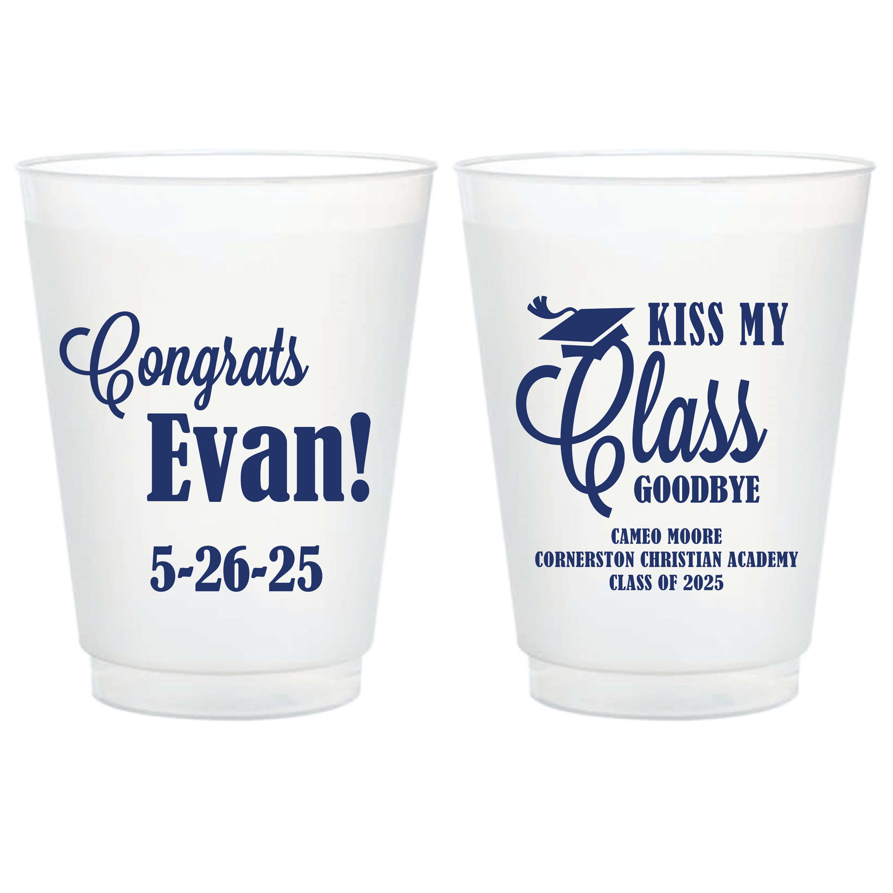 Kiss My Class Goodbye Frosted Party Cups - Cup - Frosted