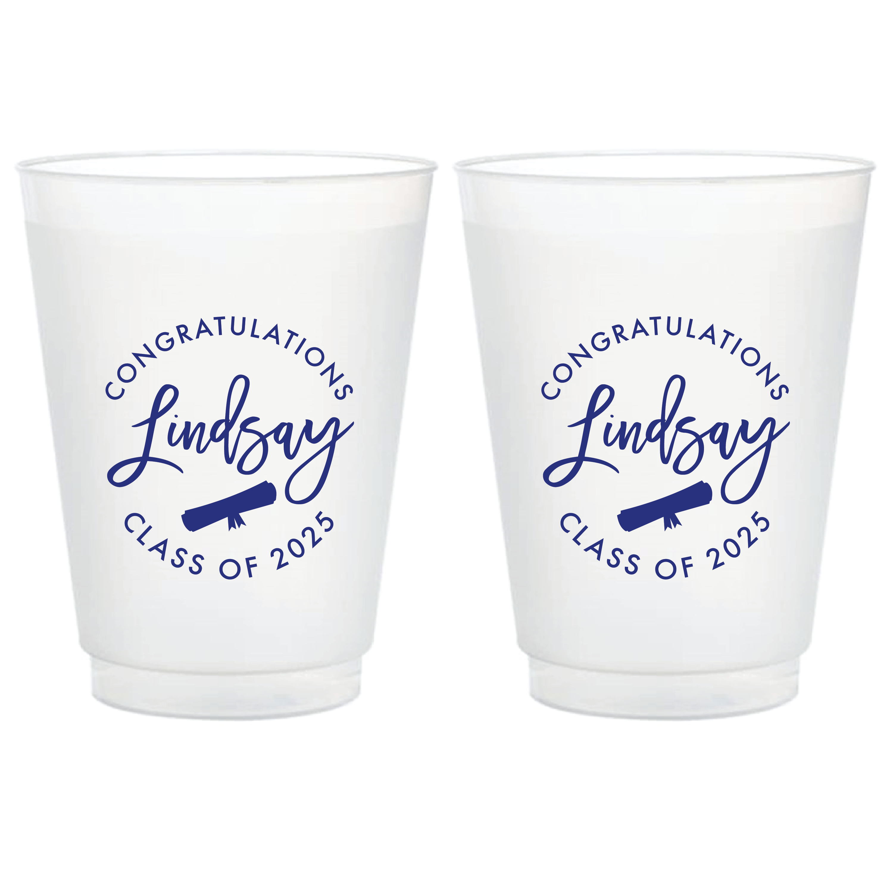 First Name Graduation Frosted Party Cups - Cup - Frosted