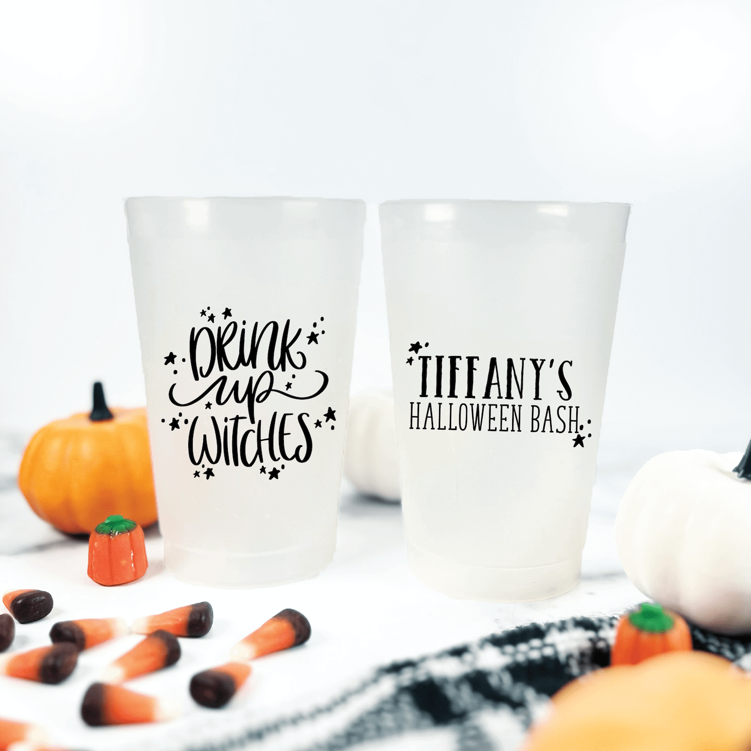 Drink Up Witches Personalized Frosted Shatterproof Cups