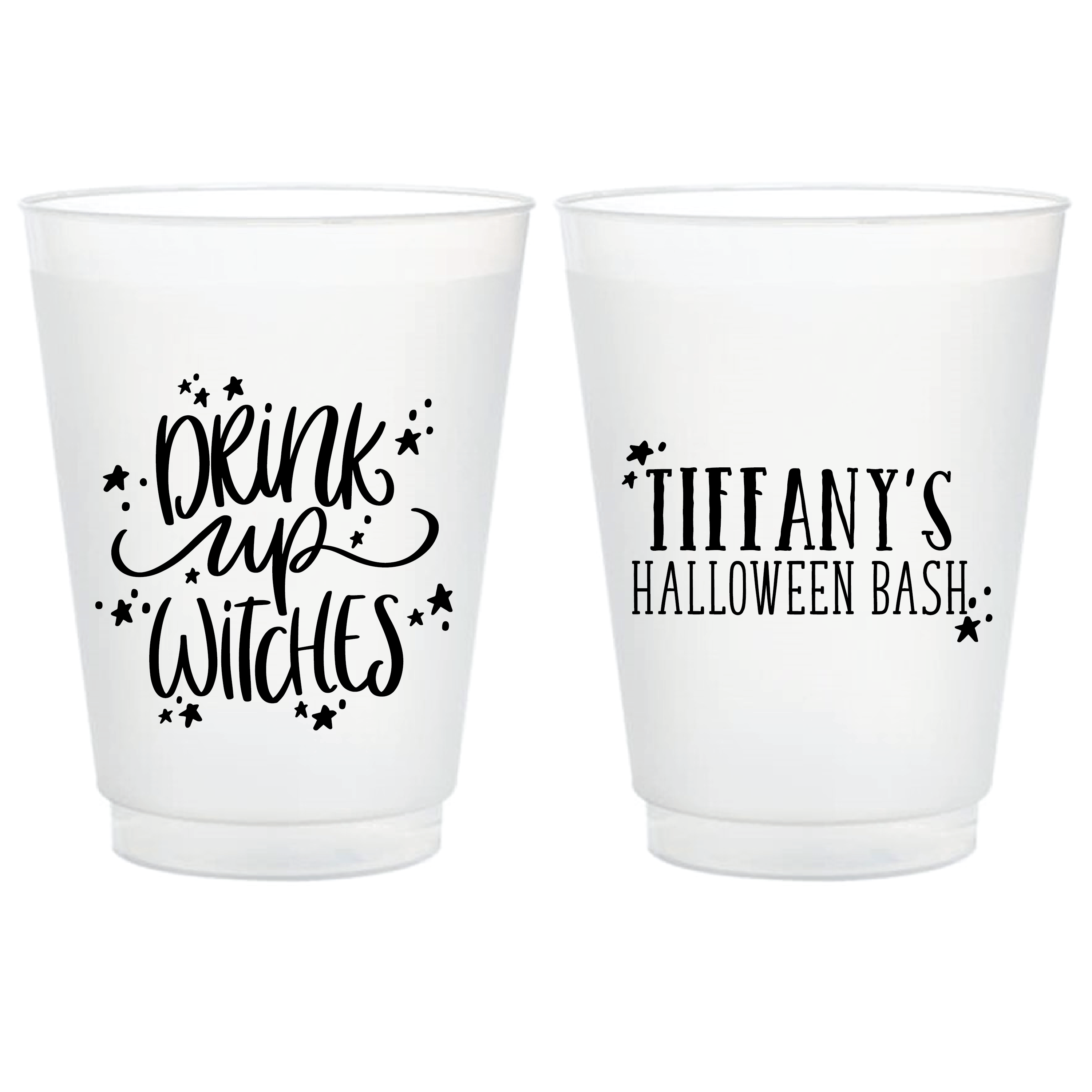 Drink Up Witches Personalized Frosted Shatterproof Cups
