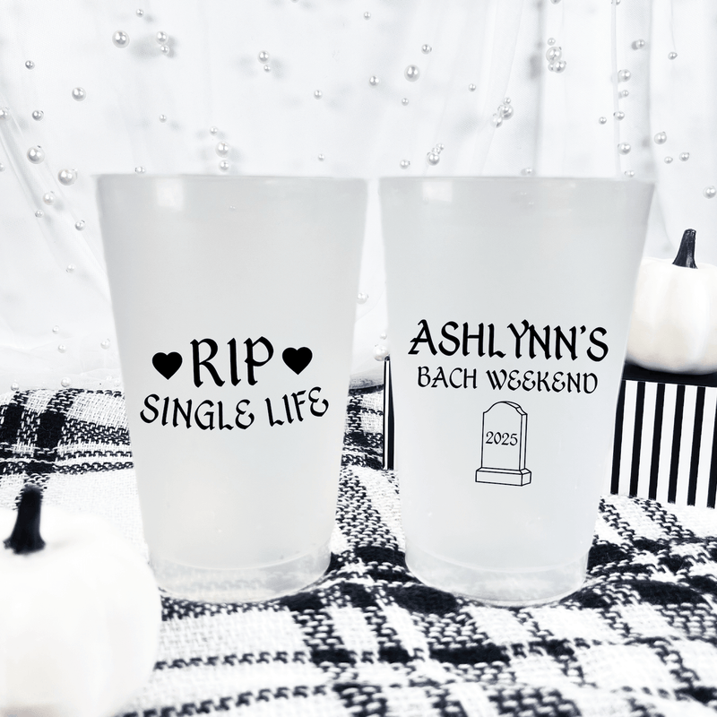 RIP Single Life Personalized Frosted Shatterproof Cups