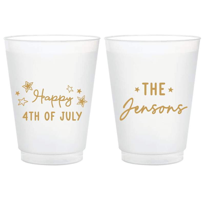Happy 4th of July Personalized Frosted Cups
