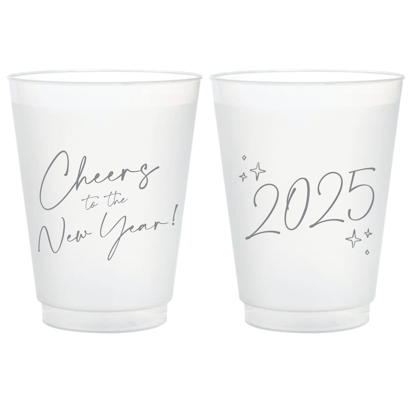 Cheers To The New Year Frosted Plastic Cups