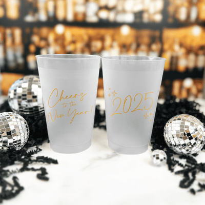 Cheers To The New Year Frosted Plastic Cups