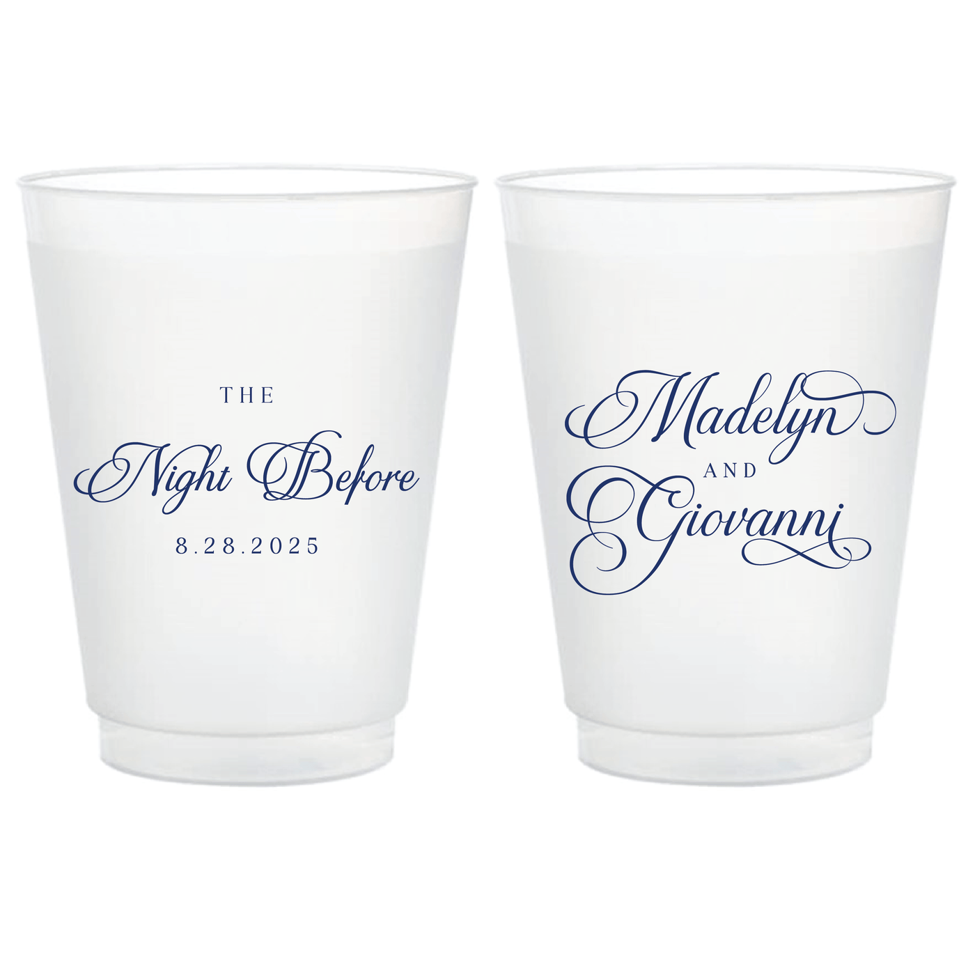 Elegant Night Before Wedding Rehearsal Frosted Cups