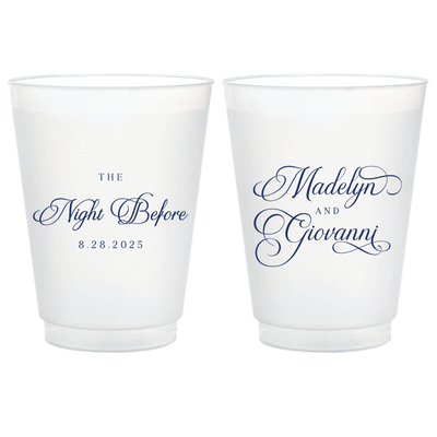 Elegant Night Before Wedding Rehearsal Frosted Cups