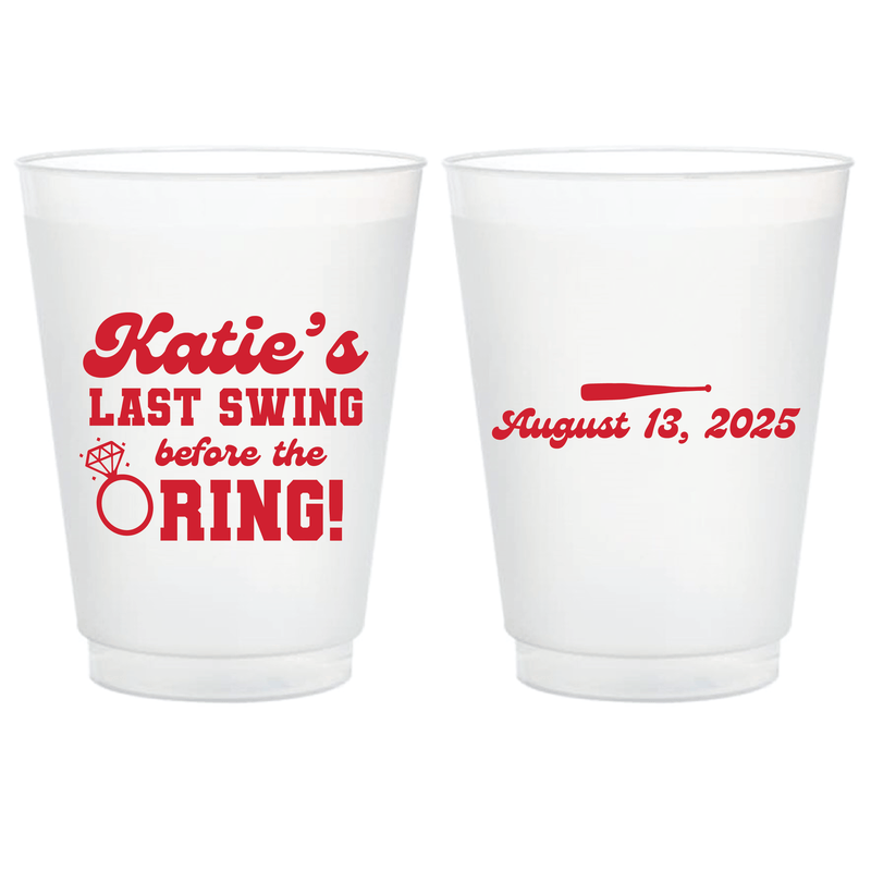 Last Swing Before The Ring Bachelorette Party Cups