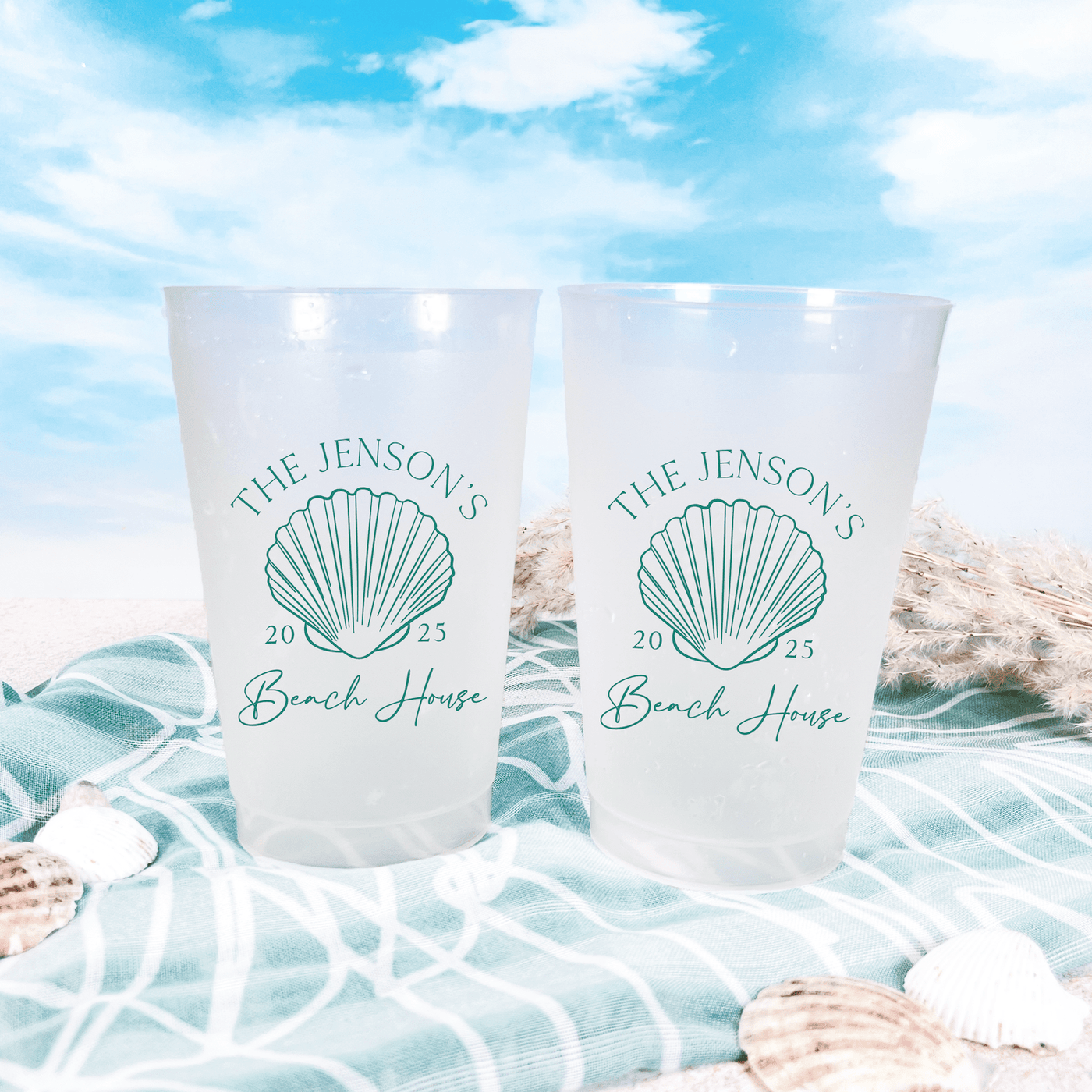 Seashell Beach House Shatterproof Cups