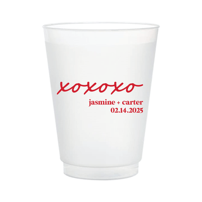 XoXo Valentine Wedding Frosted Plastic Cups